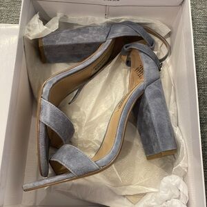 Blue Steve Madden Carson heeled sandals suede
